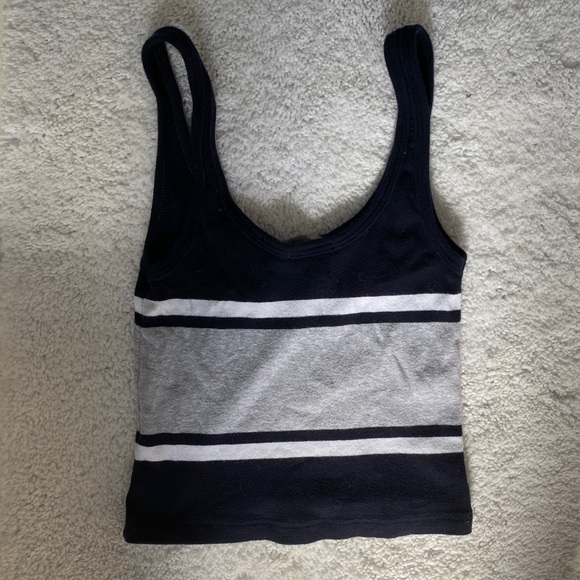 Brandy Melville Navy/Gray/White V Neck Tank - Picture 2 of 10